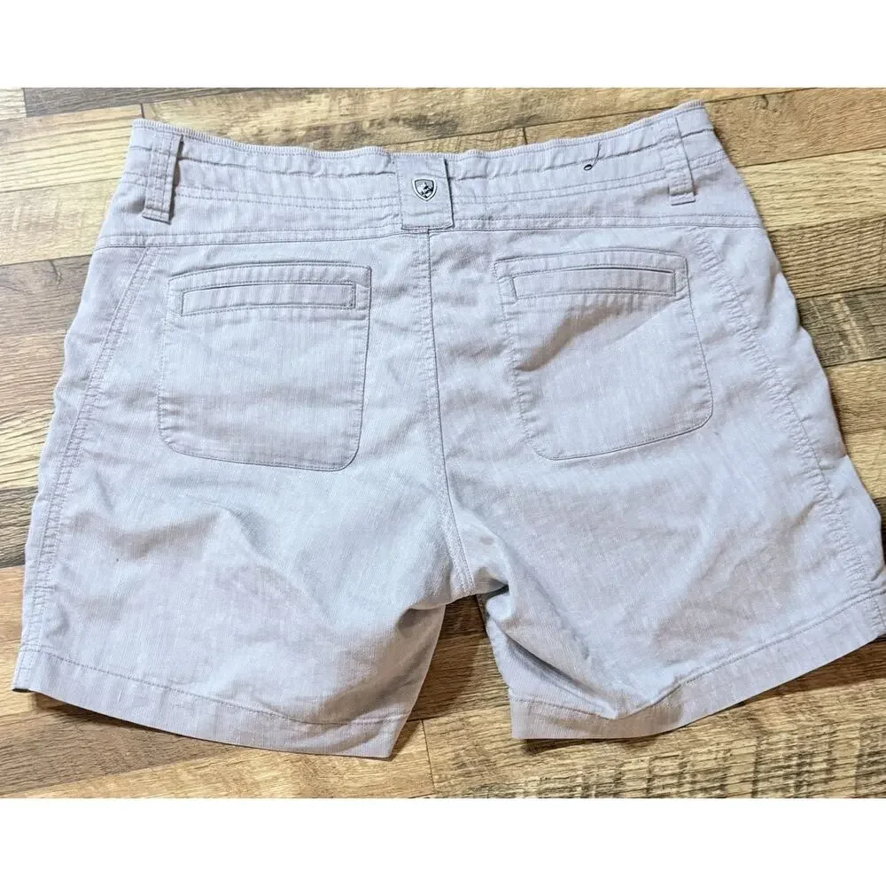KUHL Cabo Linen Blend Shorts Womens Size 8 Outdoor Beach Boat UPF 50+ EUC